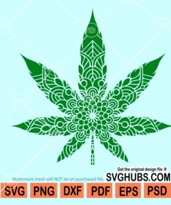 Cannabis leaf mandala svg