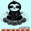 Cute floral baby sloth svg