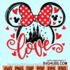 Disney Mickey love svg, Disney valentine SVG, Mickey Love Kiss Svg, Mickey Face Kiss Svg