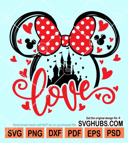 Disney Mickey love svg, Disney valentine SVG, Mickey Love Kiss Svg, Mickey Face Kiss Svg