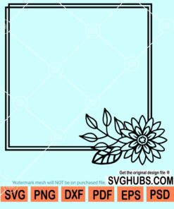 Double square floral frame svg