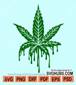 Dripping Cannabis Leaf SVG