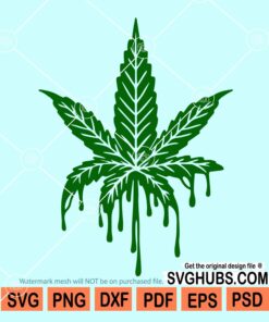 Dripping Cannabis Leaf SVG