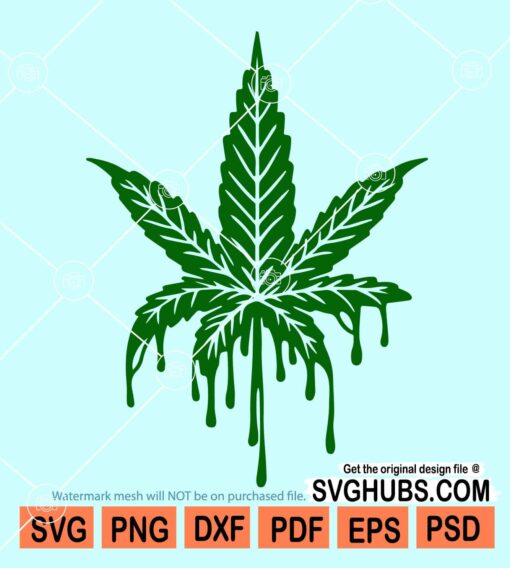 Dripping Cannabis Leaf SVG
