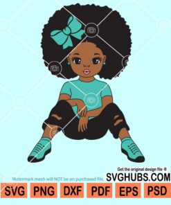 Fashion afro girl svg