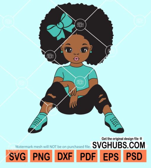 Fashion afro girl svg