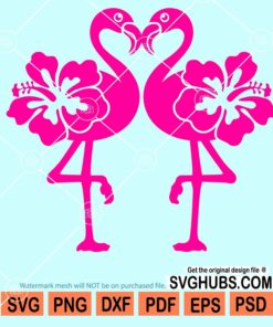 Flamingo couple svg