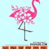 Flamingo with flowers svg