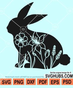 Floral Easter bunny SVG