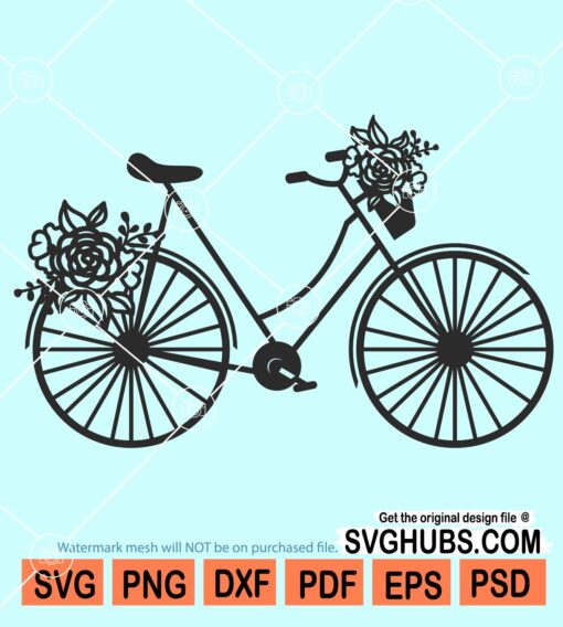 Floral bicycle svg