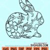 Floral bunny svg