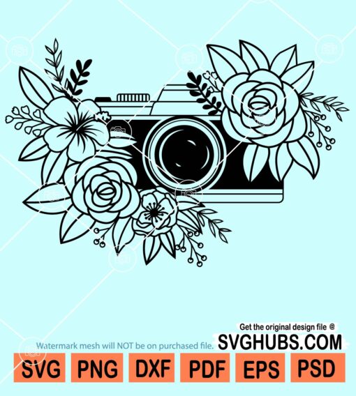 Floral camera svg