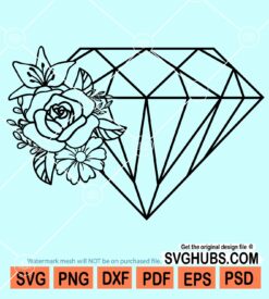 Floral diamond svg