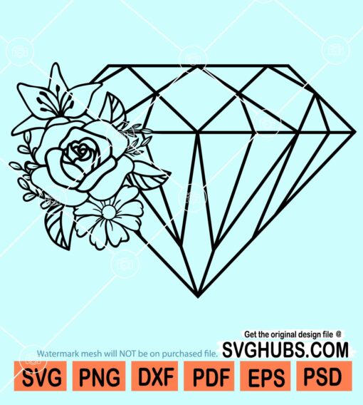 Floral diamond svg