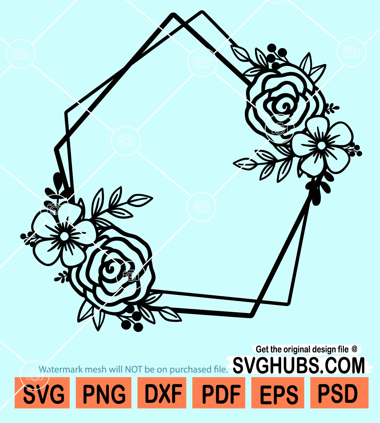 Flower Border SVG Flower Monogram SVG Flower Svg Floral 