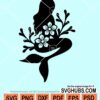Floral mermaid svg