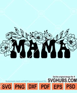 Flower letters mama svg