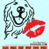 Golden retriever kiss marks svg