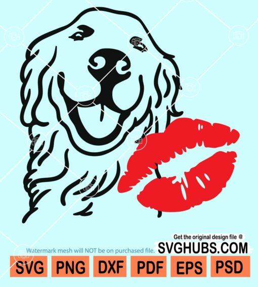 Golden retriever kiss marks svg