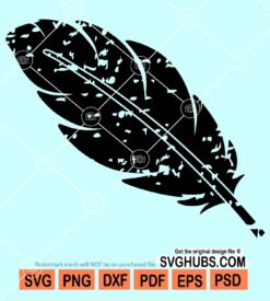 Grunge feather svg