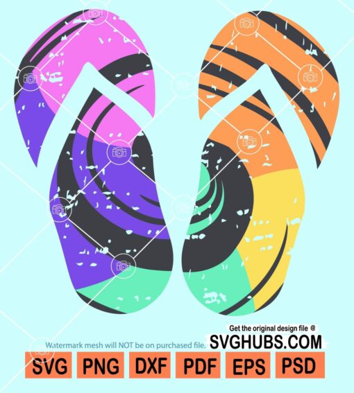 Grunge flip flops svg