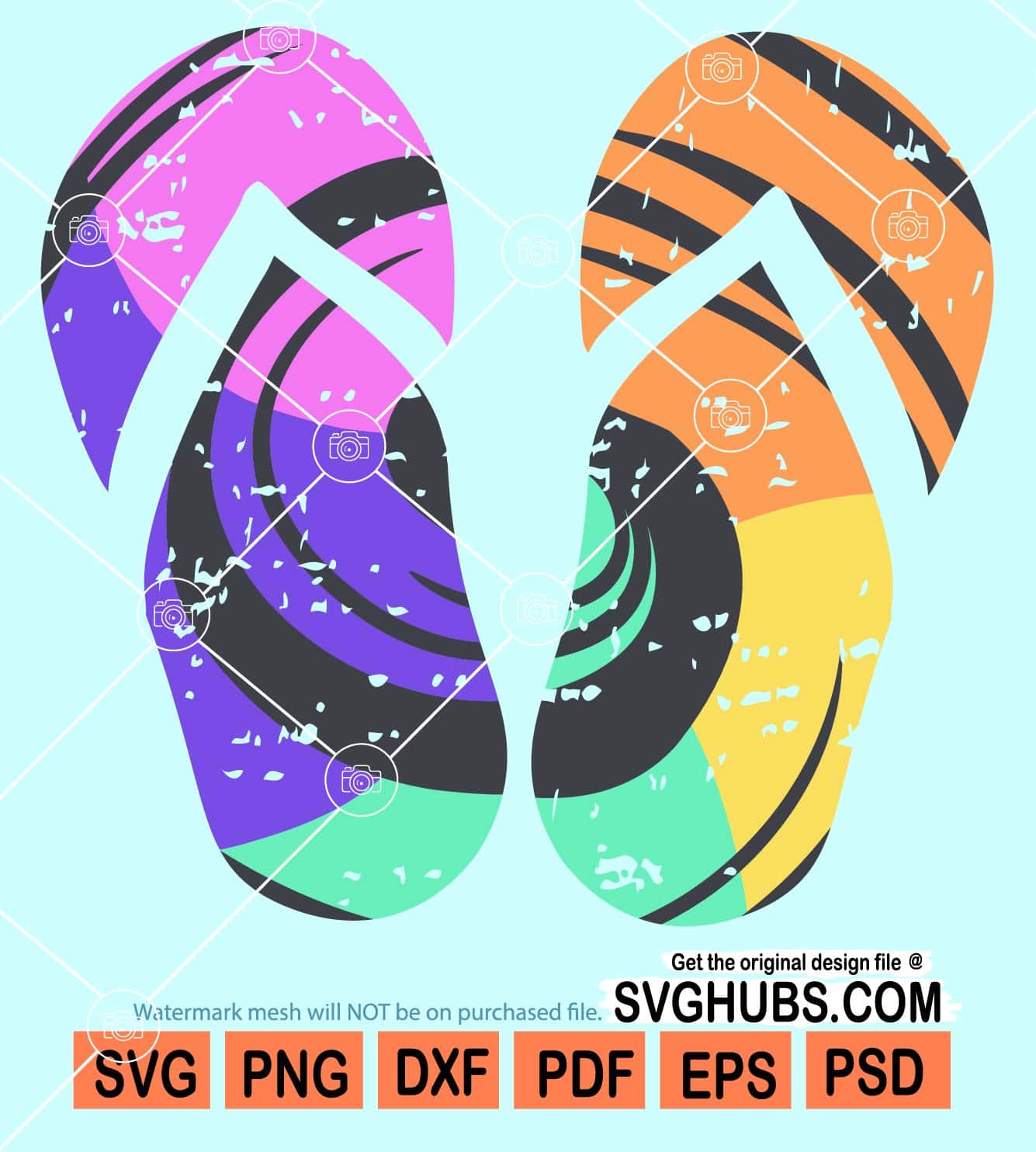 Grunge flip flops svg, grunge svg, distressed flip flops svg, vintage ...