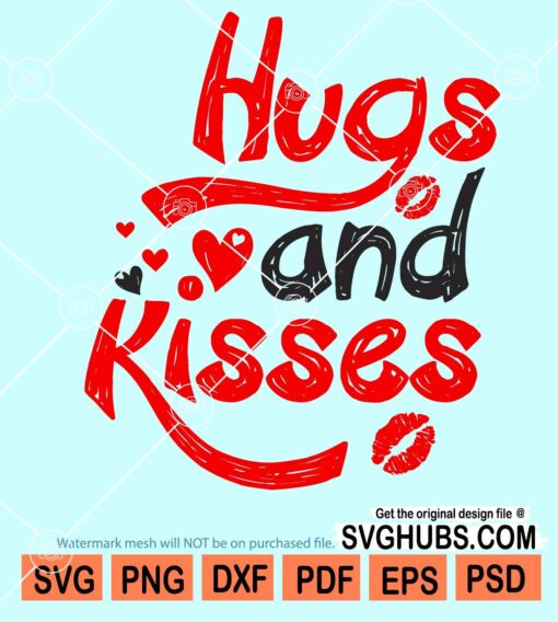 Hugs and kisses svg