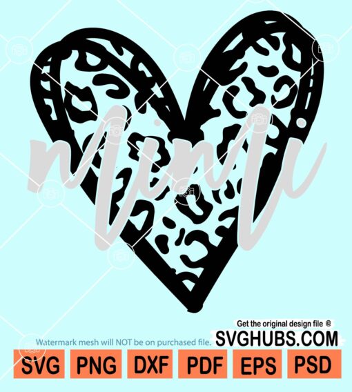 Leopard mimi heart svg