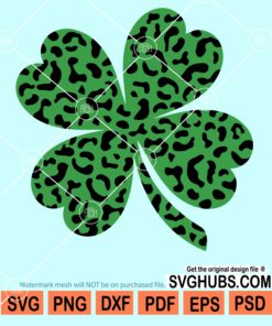 Leopard print clover leaf svg