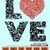Love leopard print svg