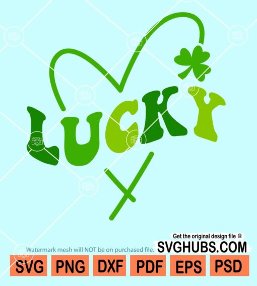 Lucky shamrock heart svg