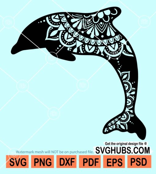 Mandala dolphin svg