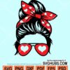 Messy bun valentine svg