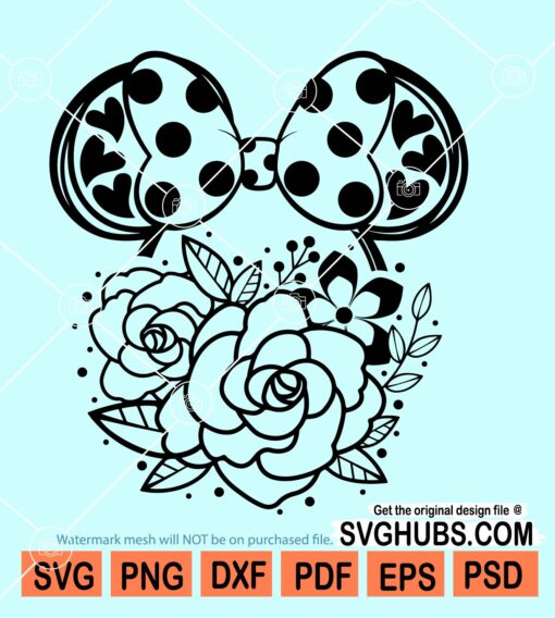 Mickey mouse with flowers SVG, Flower and garden Minnie svg, Disney SVG, Disney bound svg