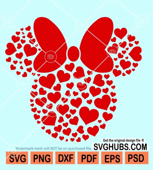 Minnie hearts SVG