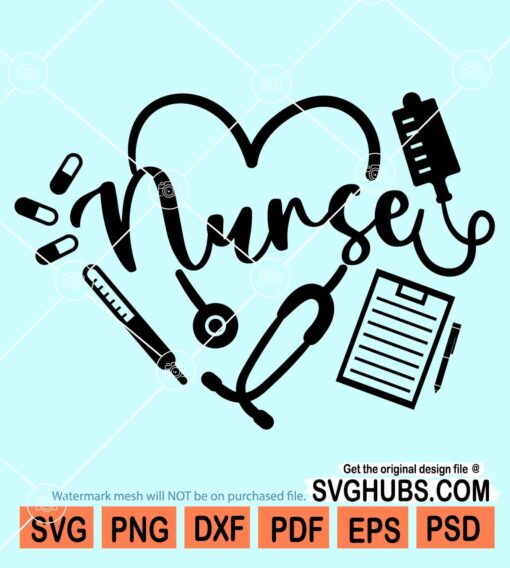 Nurse heart tools svg