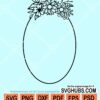 Oval floral frame svg