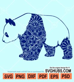 Panda bear mama svg