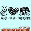 Peace love dachshund svg