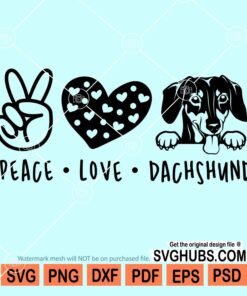 Peace love dachshund svg