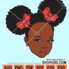 Peekaboo black girl afro puffs with lipstick svg