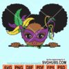 Peekaboo girl mardi gras svg