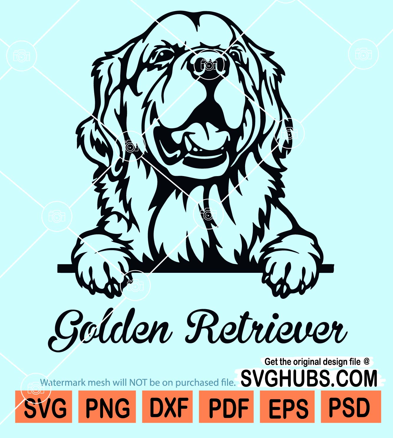 Peeking dog svg, Peeking golden retriever dog svg, Goldie Clipart svg