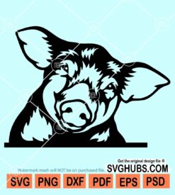 Peeking pig svg