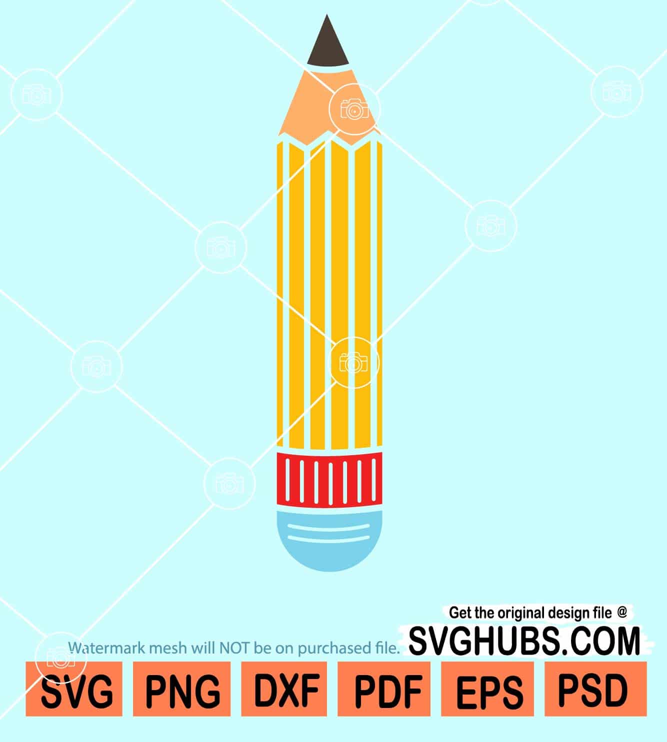 Pencil Clipart Pencil Files for Cricut Png Dxf Svg Pencil SVG Pencil Cut Files For Silhouette Pencil #5 SVG Eps School Supplies SVG