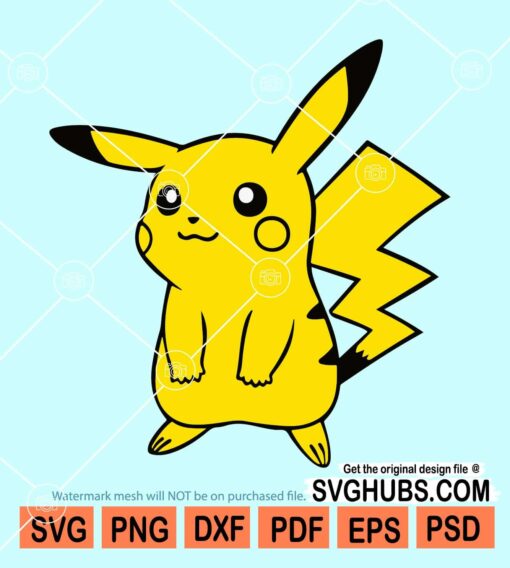 Pokemon SVG file for cricut, Pikachu Waving svg, Pokémon Pikachu SVG, pokemon svg cricut, pokemon svg