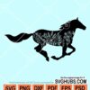Running floral horse svg