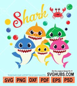 Shark family svg