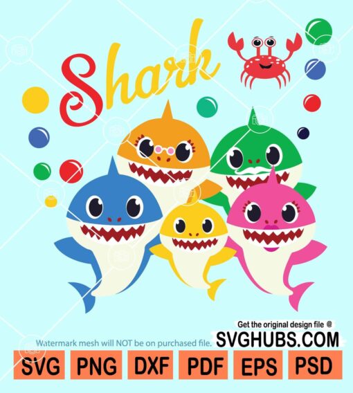 Shark family svg