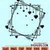 Square valentine frame svg